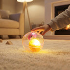 Kids playing with impact activated LED light bouncy ball