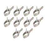 IronHold branded stainless steel clothespins for secure outdoor laundry.
