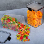 Square-shaped airtight food container with clip-lock lid for optimal kitchen storage