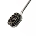 Deep clean silicone shower brush with quick dry hanging design