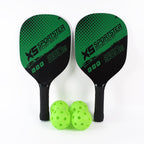 Four durable plastic perforated pickleball balls designed for controlled flight