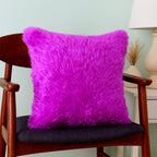 Decorative throw pillow showcasing fluffy plush fabric texture