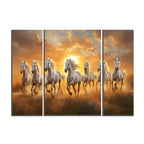 Bedroom wall decor featuring Horses Sunset MDF wall art