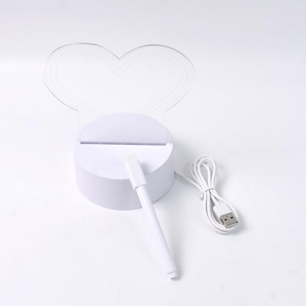 Creative writing on illuminated acrylic visualization lamp for bedroom decor
