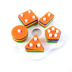 Puzzle toy for kids with colorful geometric pieces for shape learning and stacking
