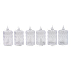 LED flameless lights with crystal-style glass covering for ambient setting