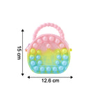 Trendy rainbow pop it silicone mini handbag for girls and kids