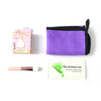 Stylish compact storage pouch for neatly organizing all 4 in 1 beauty care essentials.