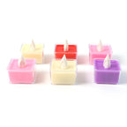 Safe flameless LED tealight candle glowing with natural flickering effect