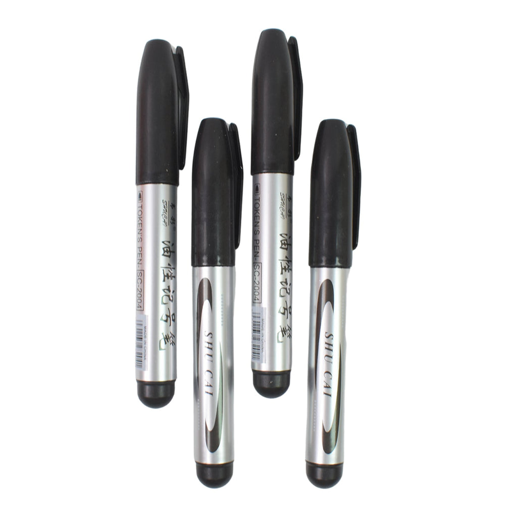 Packaging for the ScribbleJoy Black Marker Set, highlighting the 4-piece collection.