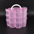 Top view of flower-shaped organizer box with three stackable layers
