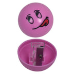 Lively round pencil sharpener with a playful design, encouraging creativity.