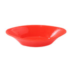 Deep red oval serving bowl perfect for salads and snacks