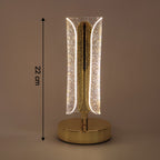 Luxury crystal table lamp providing soft warm LED illumination