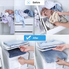 Durable cloth organizer shown with clothes, perfect for small spaces.