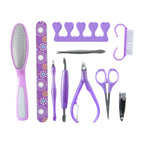 Complete nail grooming kit designed for manicure and pedicure maintenance