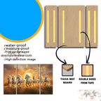 Nature-inspired horses sunset painting on MDF, ideal for wall decor