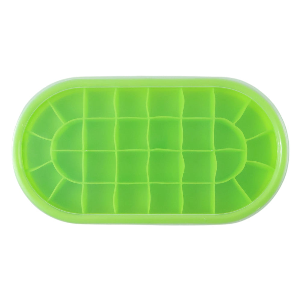 Freezer ice cube tray with oval compartments for home use
