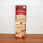 Compact wooden stacking blocks for indoor dexterity game