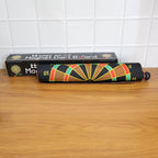 Closed roll-up dartboard in travel tube with included safety darts