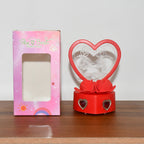 Heart-shaped Love Couple showpiece highlighting decorative red rose base
