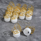 Multicolor flameless heart candles scattered on a surface, ideal for creating a festive or romantic setting.