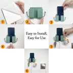 Wallmount phone stand with hook, ideal for holding various household essentials.
