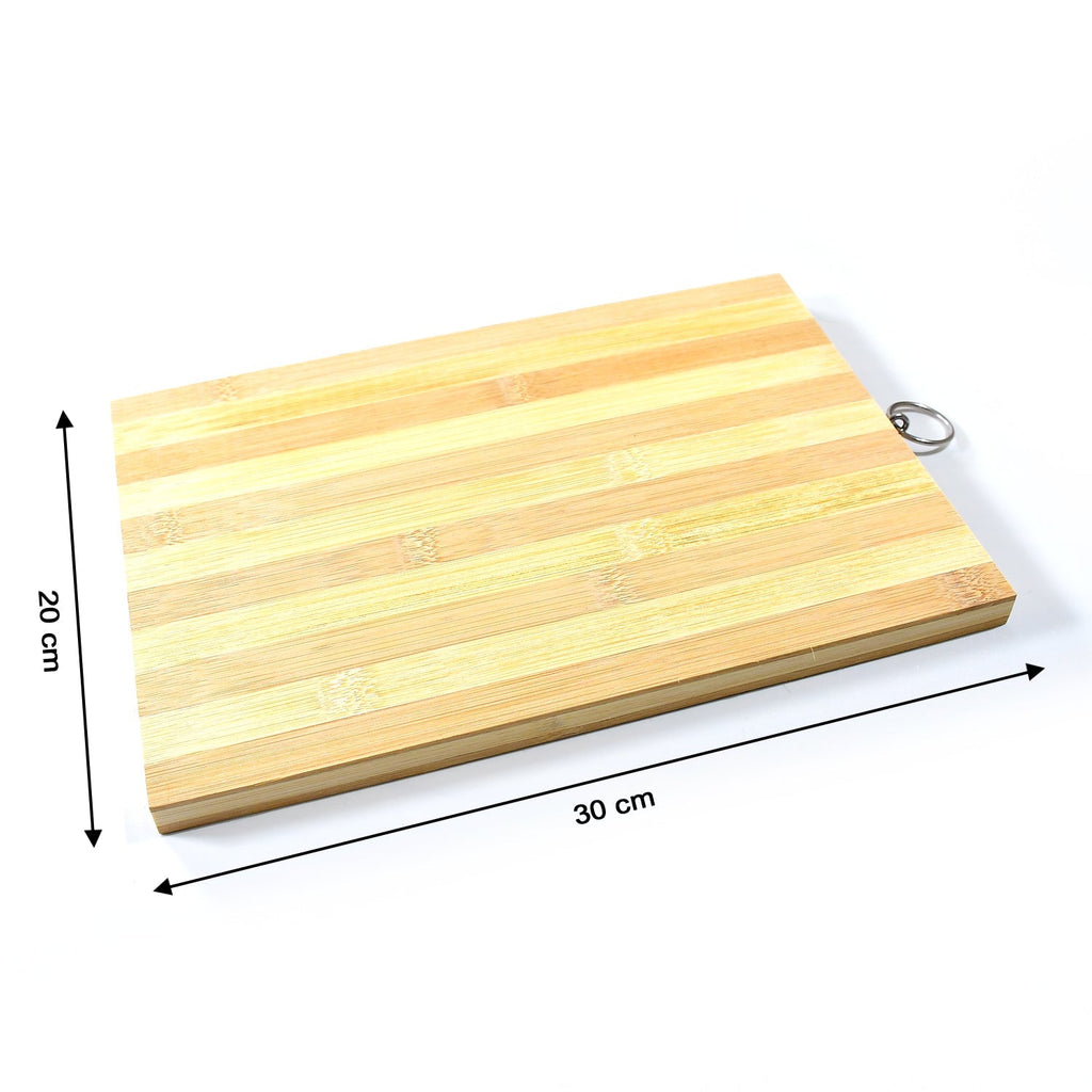 Thick, sturdy natural wood chopping board for heavy-duty use.