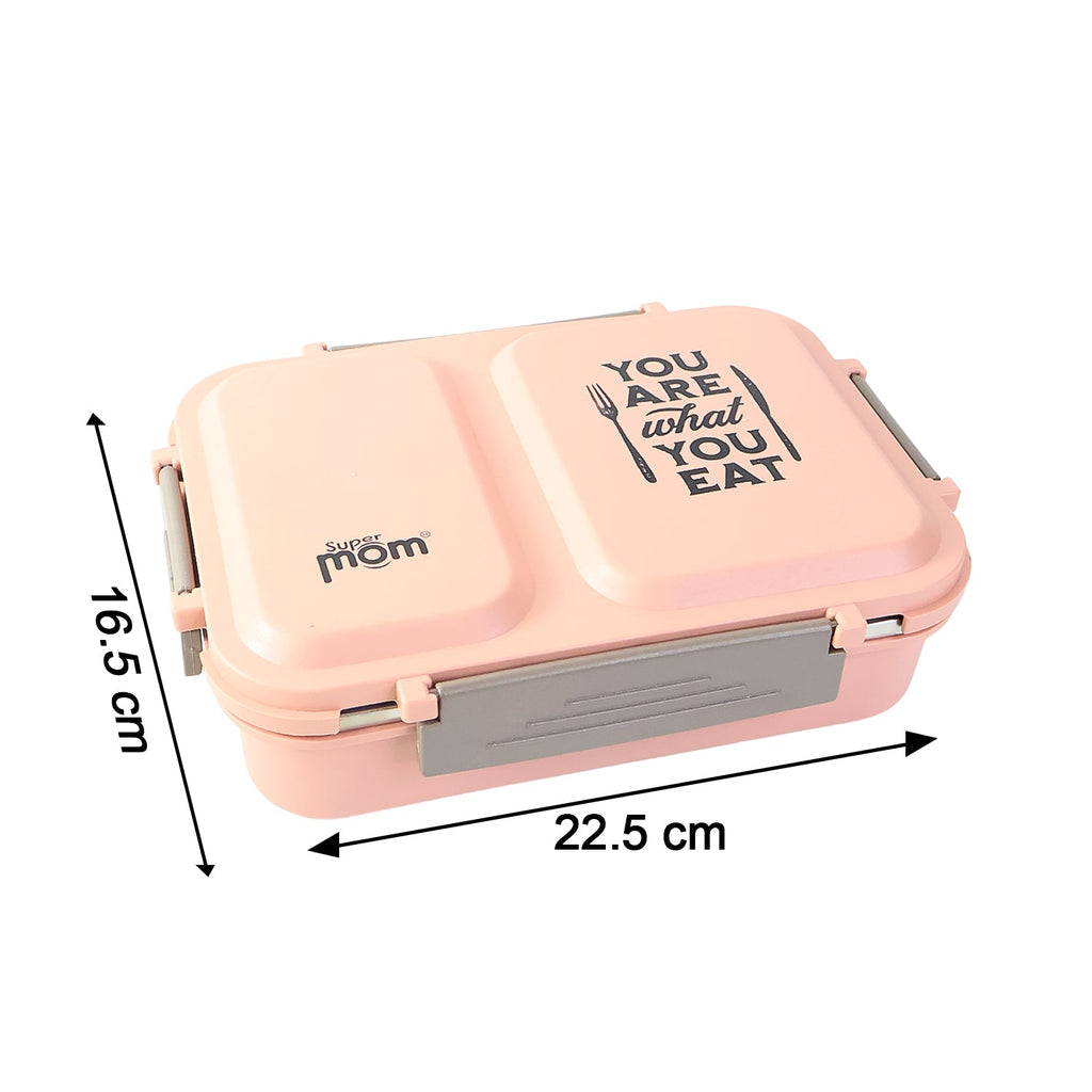 Stylish motivational stainless steel tiffin box with two compartments