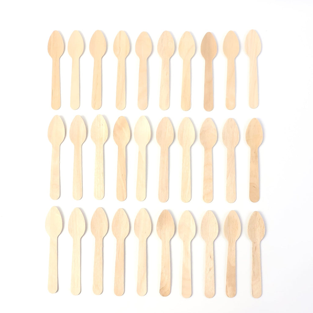 Lightweight natural wooden tea spoon 110mm pack of 30 for coffee and tea