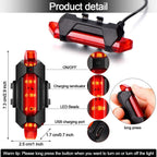 USB charging port on bicycle LED tail light for convenient recharging