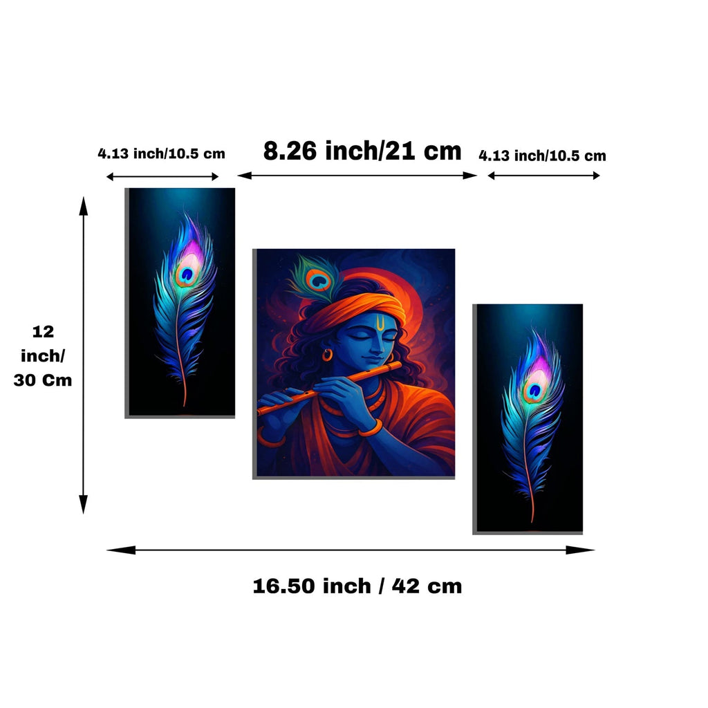 Krishna wall art panel for bedroom decor