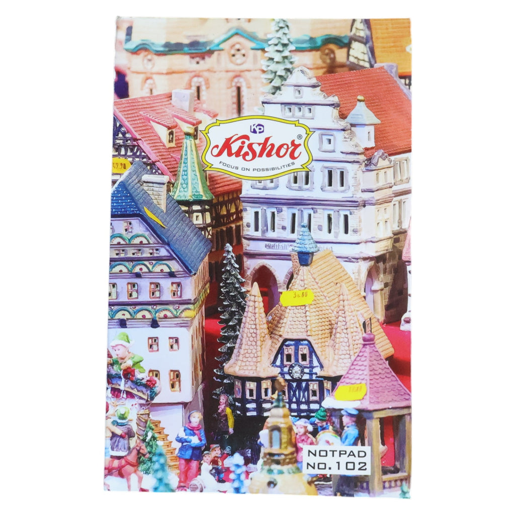 Close-up of printed durable cover of pocket notebook