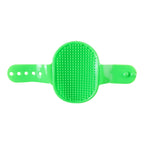 Pet cleaning brush featuring ergonomic grip and adjustable strap