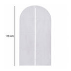 Visual illustrating the 118 cm length of the suit cover for long garments.