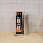 Office-ready stainless steel vacuum flask with ergonomic design