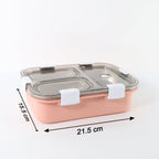 Multi-compartment lunch box, ideal for balanced office or school meals.