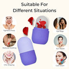 GlowForm Ice Roller shown in hand, emphasizing its easy-to-grip design for face and eyes.