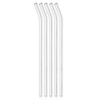 Sleek design of reusable clear glass straws, eco-friendly and dishwasher safe