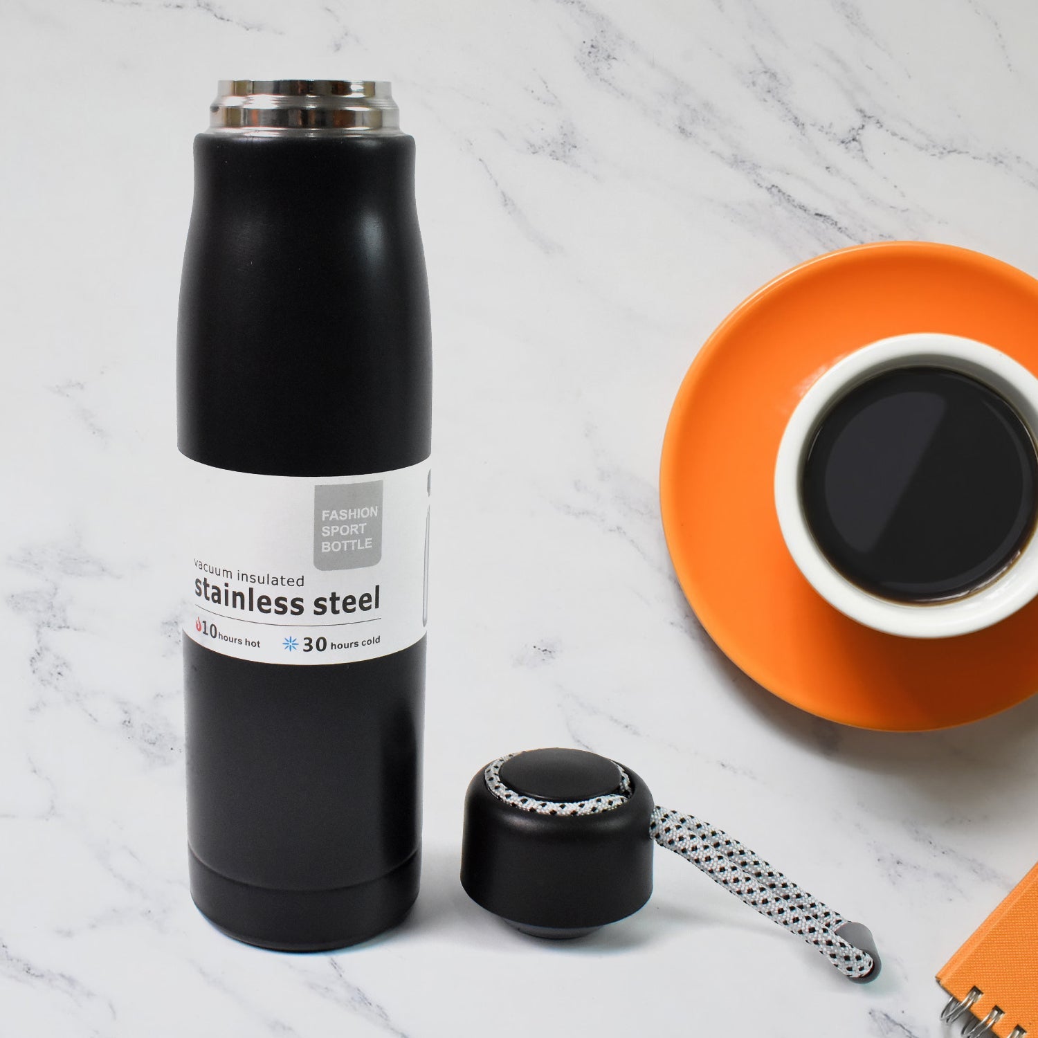 Comparison image of double wall vacuum insulated water bottle 550ML