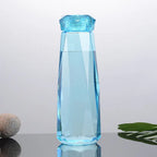 Glass water bottle with plastic top cap, eco-friendly and safe