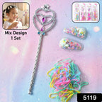 Colourful hairbands and decorative hair clips from girls hair accessories kit