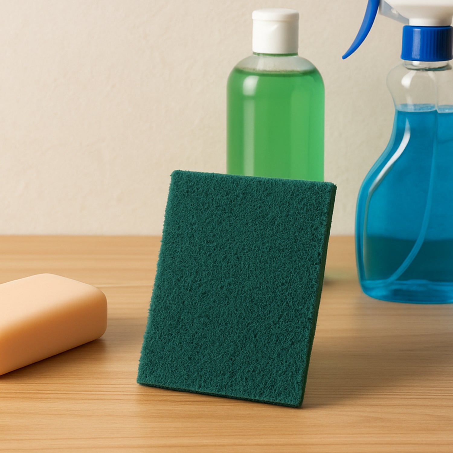 Durable tough dish-scouring pad suitable for kitchen cookware