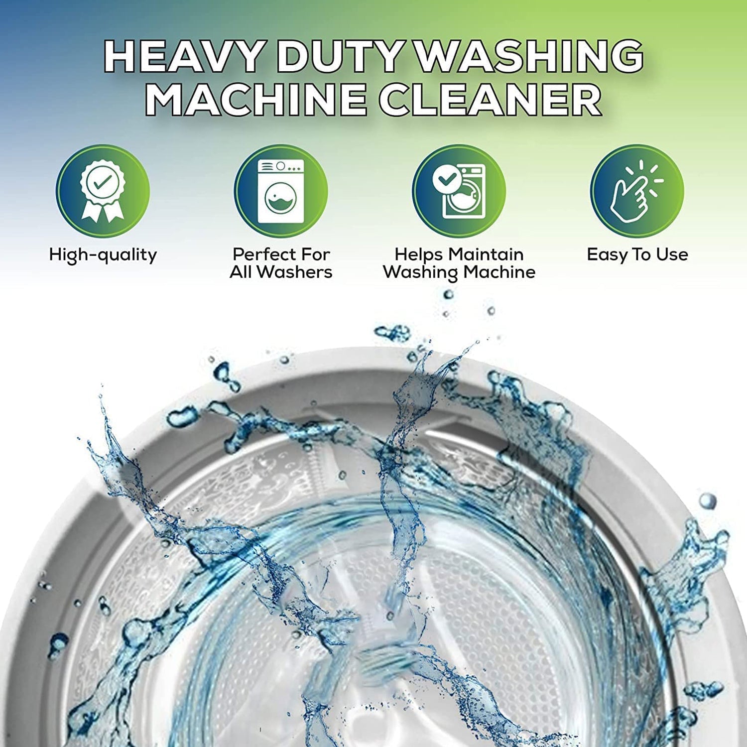 Washing machine cleaner powder for thorough deep cleaning.