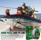 Abrasion resistant braided fishing line with iron weave design