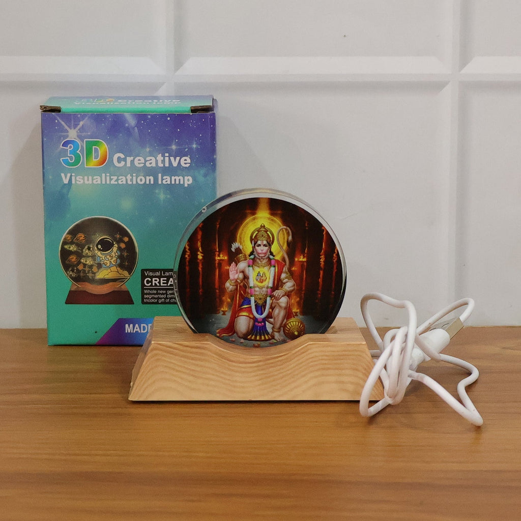 Hanuman Ji 3D acrylic decorative LED light perfect for home temple decor