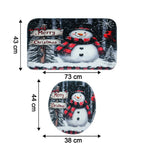 Machine washable Christmas bathroom mat set with soft microfiber texture