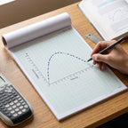 Graph paper in use displaying 1mm green grid on A4 size