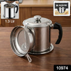 Oil collector pot made of premium stainless steel for kitchen use