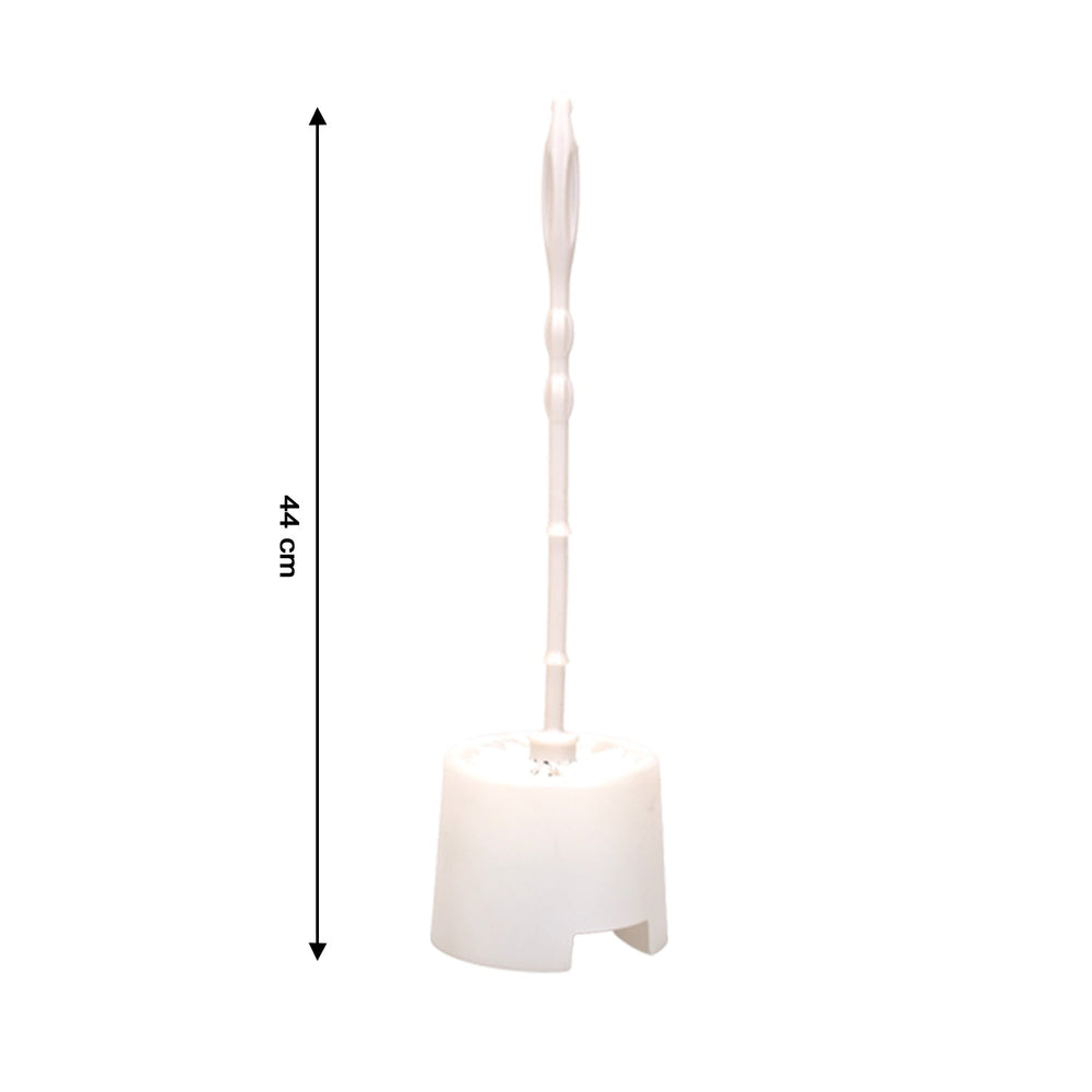 Top-down view of the Pro Clean toilet cleaning brush neatly stored in its holder.